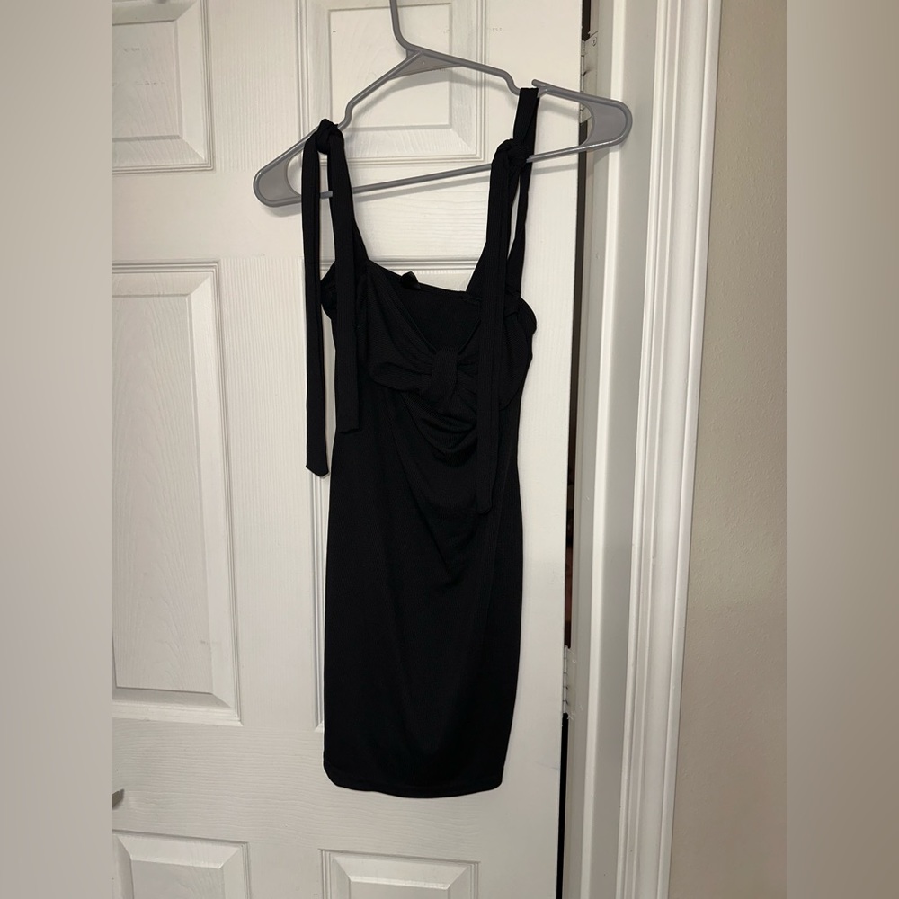 black mini dress